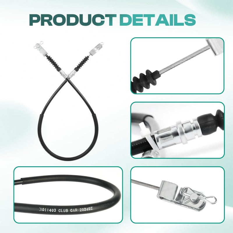 Drive-up Club Car DS Brake Cable Kit Driver and Passenger Side Stainless Steel Core Cable for 1981-1999 1011403 - Image 2